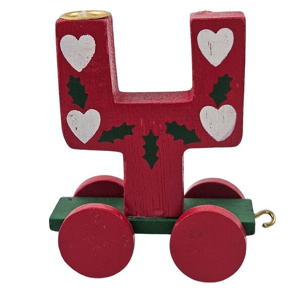 Lego Joy Train Set Of 4 Painted Wooden Candle Holders Current 1984 Christmas - Picture 7 of 9